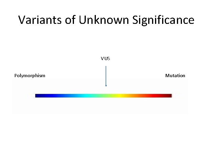 Variants of Unknown Significance VUS Polymorphism Mutation 