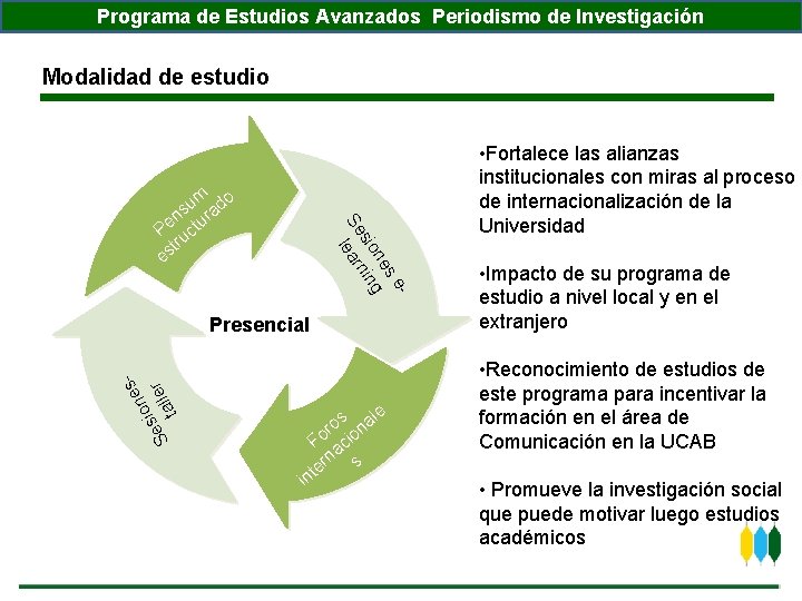 Programa de Estudios Avanzados Periodismo de Investigación Modalidad de estudio s e ne g