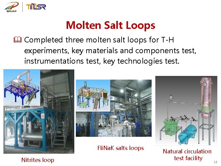 Molten Salt Loops & Completed three molten salt loops for T-H experiments, key materials