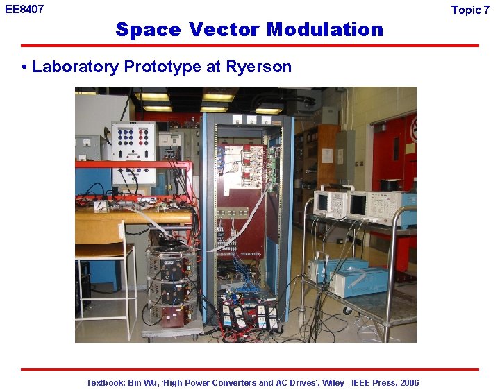 EE 8407 Space Vector Modulation • Laboratory Prototype at Ryerson Textbook: Bin Wu, ‘High-Power