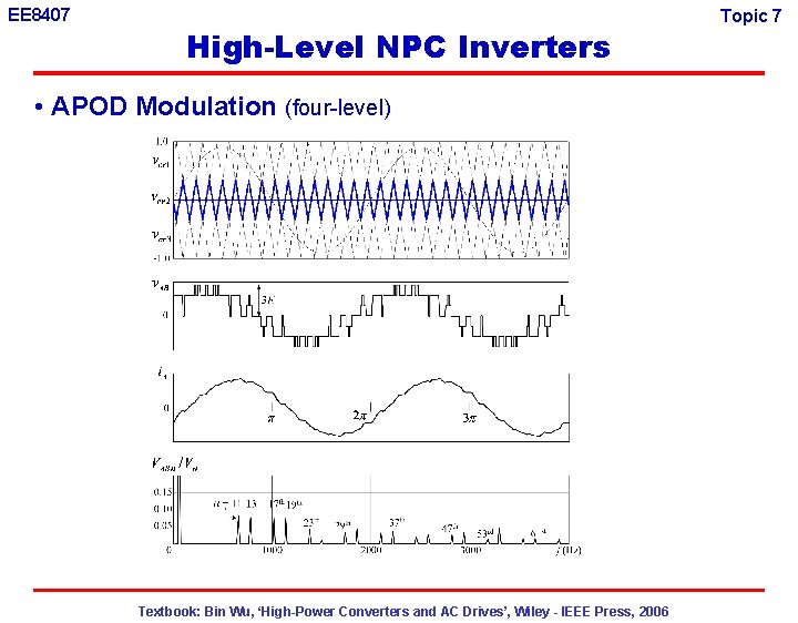 EE 8407 High-Level NPC Inverters • APOD Modulation (four-level) Textbook: Bin Wu, ‘High-Power Converters