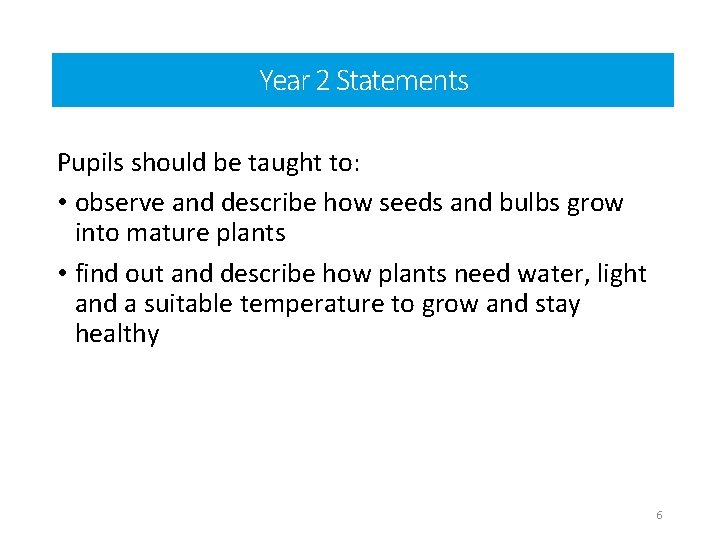 Year 2 Statements Year 2 statements Pupils should be taught to: • observe and