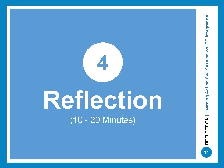 Reflection (10 - 20 Minutes) REFLECTION | Learning Action Cell Session on ICT Integration