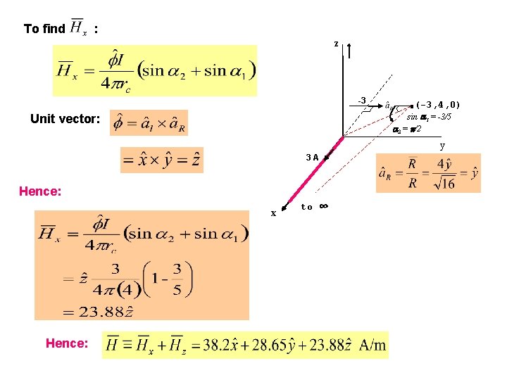 To find : z -3 (-3, 4, 0) sin 1 = -3/5 2 =