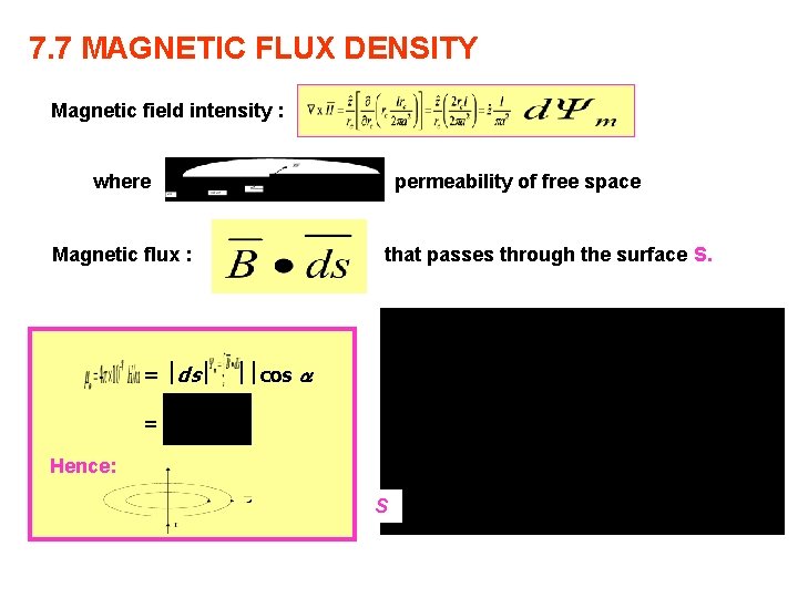 7. 7 MAGNETIC FLUX DENSITY Magnetic field intensity : where permeability of free space