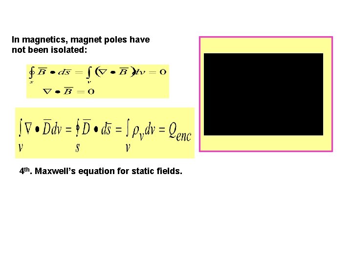 In magnetics, magnet poles have not been isolated: 4 th. Maxwell’s equation for static