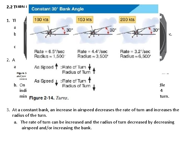 2. 2 TURN RATES 1. The standard-rate turn is 360° in 2 min. ,