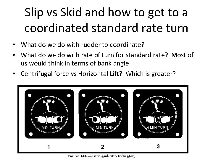 Slip vs Skid and how to get to a coordinated standard rate turn •