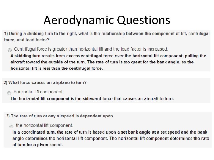 Aerodynamic Questions 
