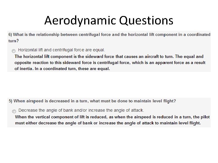 Aerodynamic Questions 