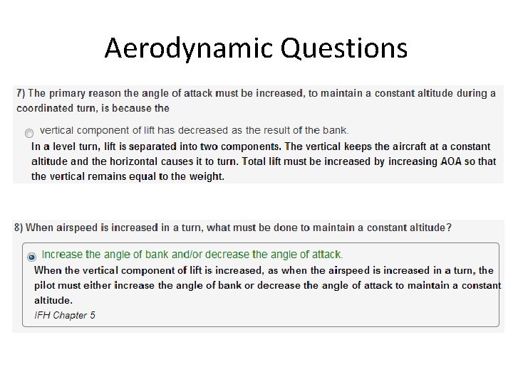 Aerodynamic Questions 