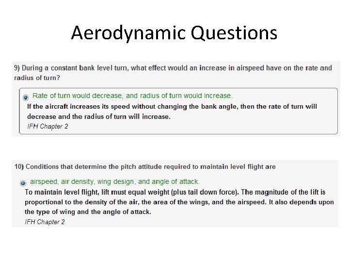 Aerodynamic Questions 