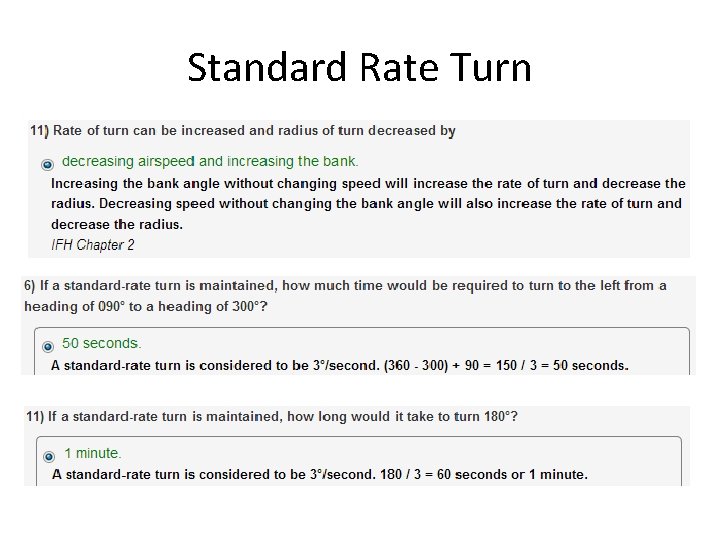 Standard Rate Turn 