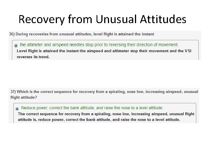 Recovery from Unusual Attitudes 