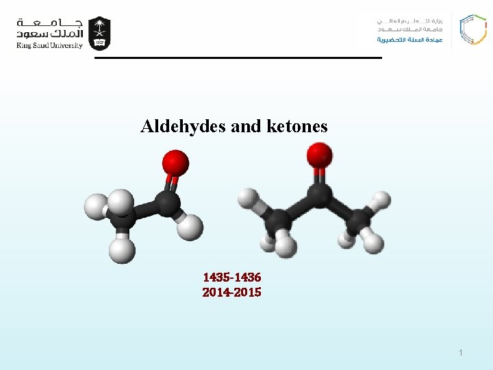 Aldehydes and ketones 1435 -1436 2014 -2015 1 