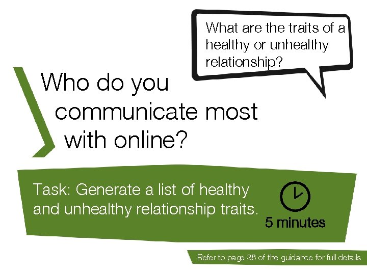 What are the traits of a healthy or unhealthy relationship? Who do you communicate