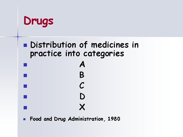 Drugs Distribution of medicines in practice into categories n A n B n C