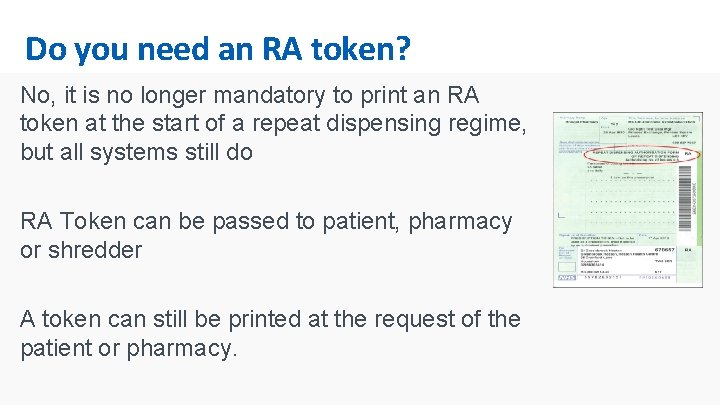 Do you need an RA token? No, it is no longer mandatory to print