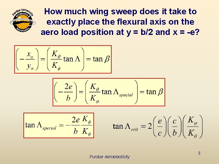 How much wing sweep does it take to exactly place the flexural axis on