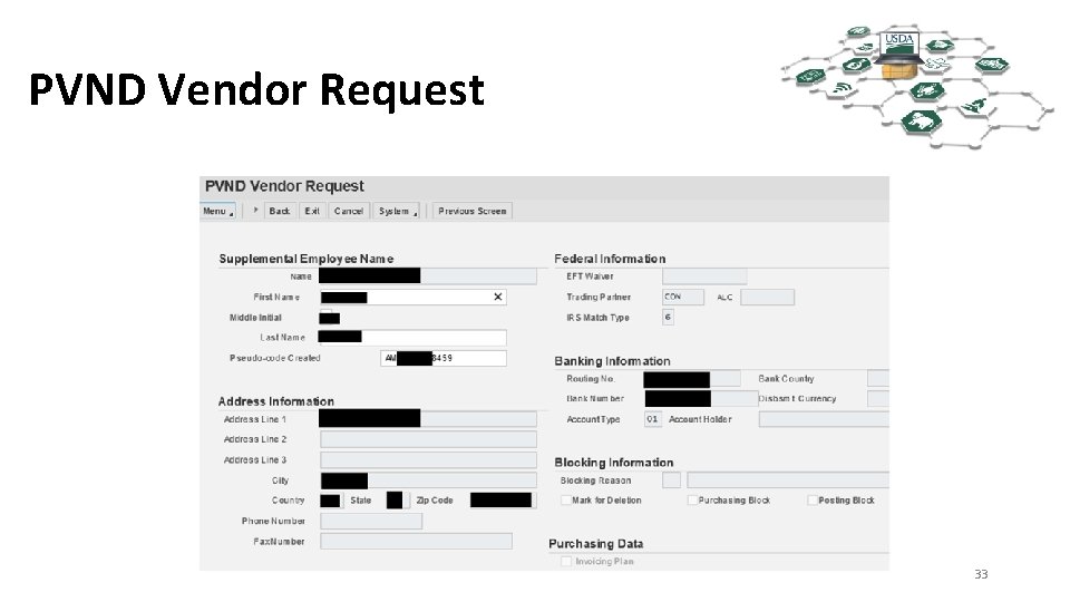 PVND Vendor Request 33 