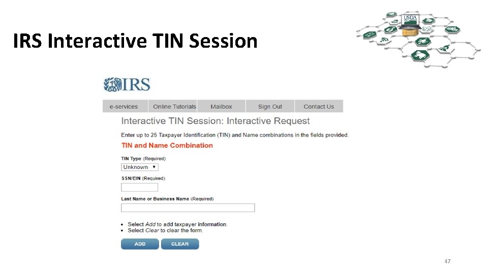 IRS Interactive TIN Session 47 