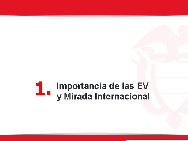 1. Importancia de las EV y Mirada Internacional 