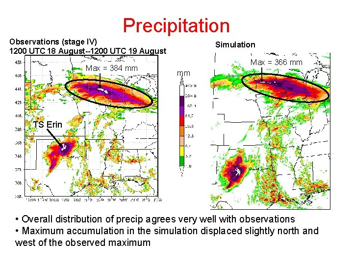 Precipitation Observations (stage IV) 1200 UTC 18 August--1200 UTC 19 August Max = 384