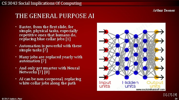 CS 3043 Social Implications Of Computing THE GENERAL PURPOSE AI Arthur Dooner • Baxter,