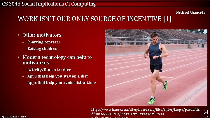 CS 3043 Social Implications Of Computing WORK ISN’T OUR ONLY SOURCE OF INCENTIVE [1]