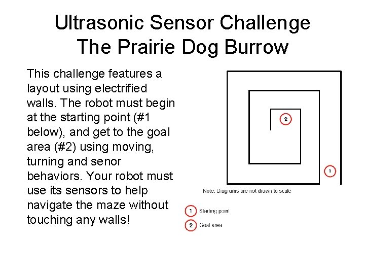 Ultrasonic Sensor Challenge The Prairie Dog Burrow This challenge features a layout using electrified