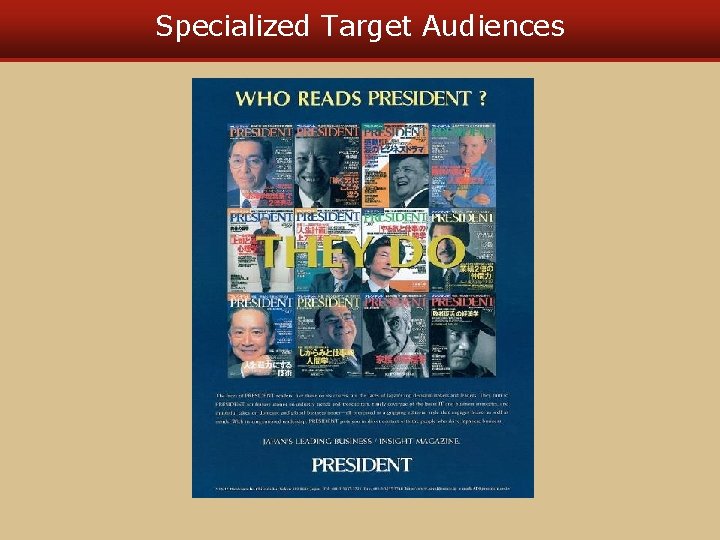 Specialized Target Audiences 