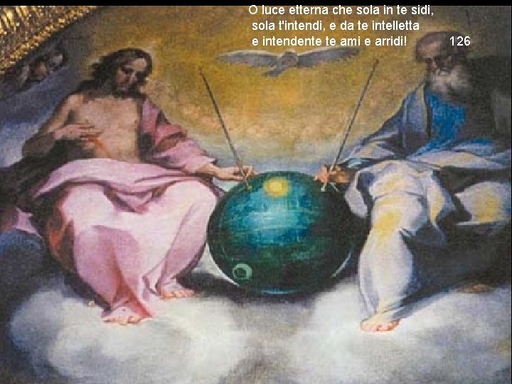 O luce etterna che sola in te sidi, sola t'intendi, e da te intelletta