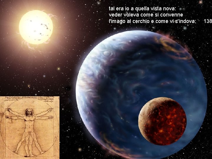 tal era io a quella vista nova: veder voleva come si convenne l'imago al