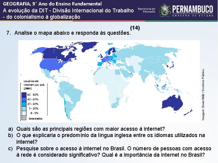 GEOGRAFIA, 9° Ano do Ensino Fundamental A evolução da DIT - Divisão Internacional do