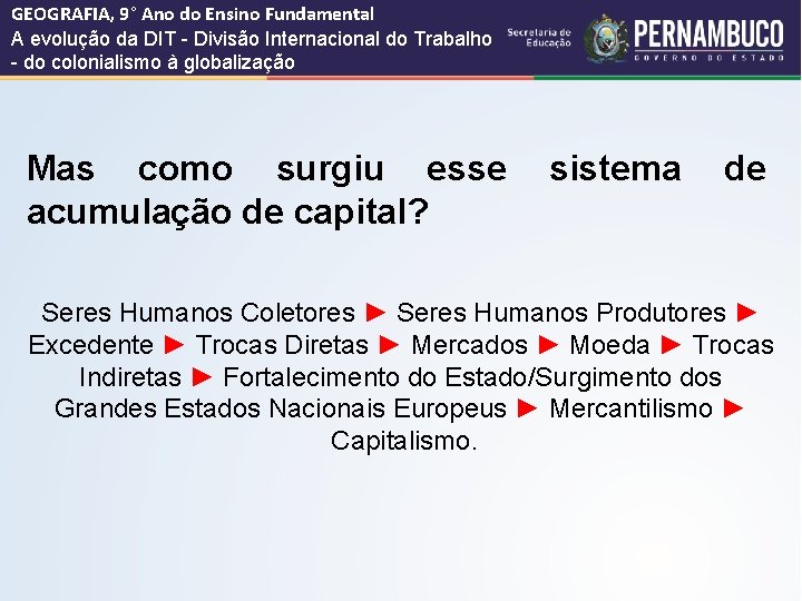 GEOGRAFIA, 9° Ano do Ensino Fundamental A evolução da DIT - Divisão Internacional do