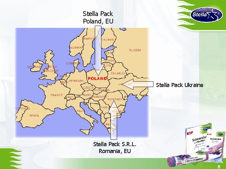 Stella Pack Poland, EU Stella Pack Ukraine Stella Pack S. R. L. Romania, EU