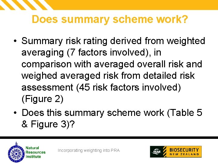 Does summary scheme work? • Summary risk rating derived from weighted averaging (7 factors