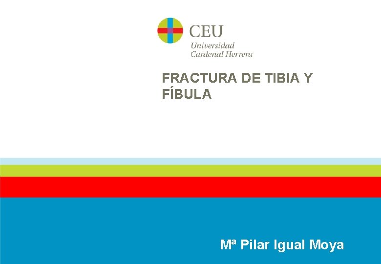 FRACTURA DE TIBIA Y FÍBULA Mª Pilar Igual Moya 