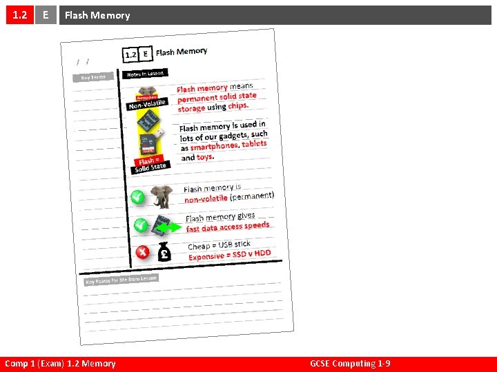 1. 2 E Flash Memory Comp 1 (Exam) 1. 2 Memory GCSE Computing 1