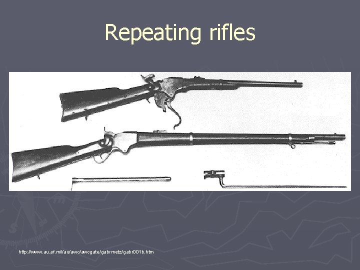 Repeating rifles http: //www. au. af. mil/au/awcgate/gabrmetz/gabr 001 b. htm 