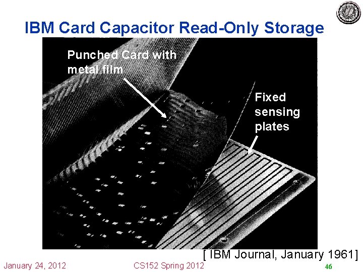 IBM Card Capacitor Read-Only Storage Punched Card with metal film Fixed sensing plates [