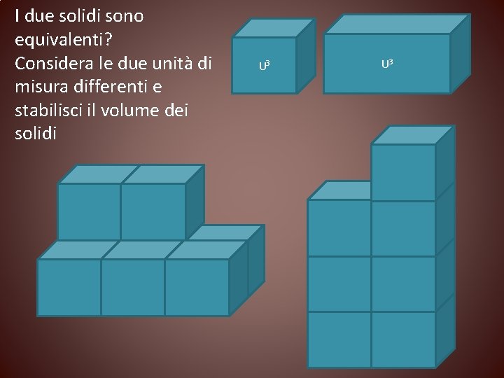 I due solidi sono equivalenti? Considera le due unità di misura differenti e stabilisci