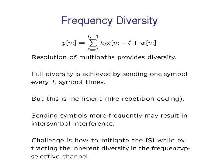 Frequency Diversity 