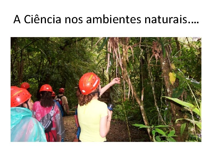 A Ciência nos ambientes naturais. … 