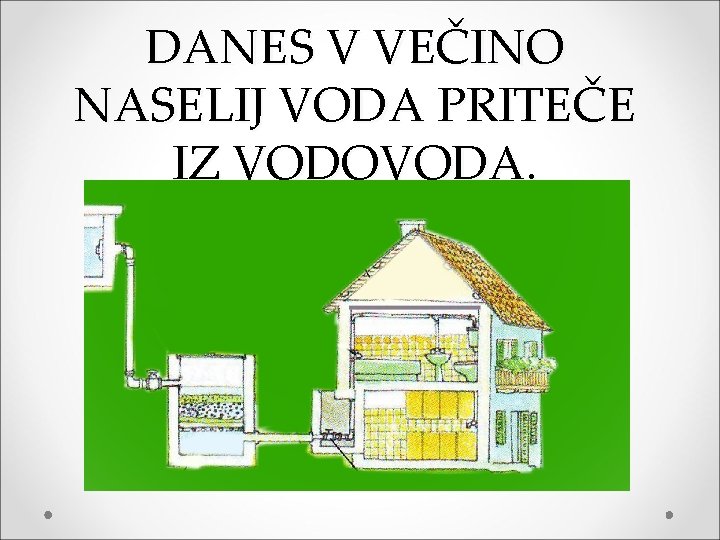 DANES V VEČINO NASELIJ VODA PRITEČE IZ VODOVODA. 