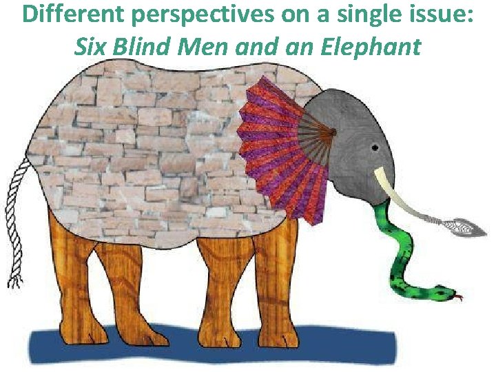 Different perspectives on a single issue: Six Blind Men and an Elephant 