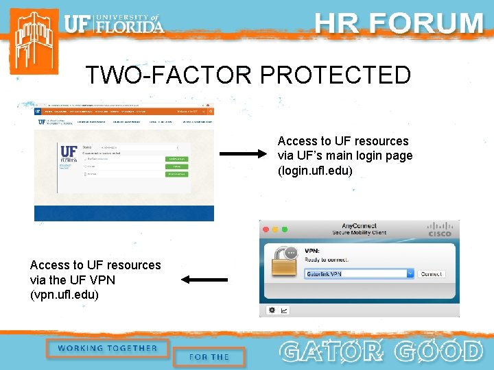 TWO-FACTOR PROTECTED Access to UF resources via UF’s main login page (login. ufl. edu)