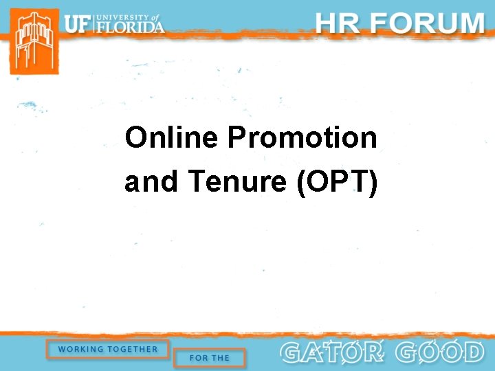 Online Promotion and Tenure (OPT) 