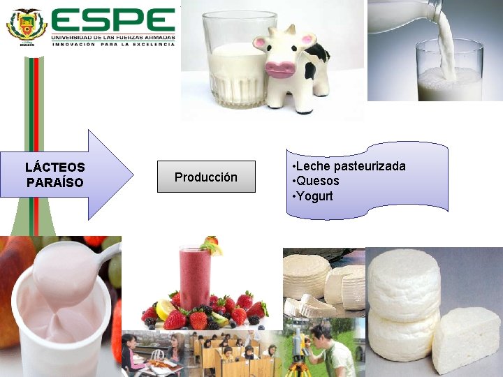 LÁCTEOS PARAÍSO Producción • Leche pasteurizada • Quesos • Yogurt 
