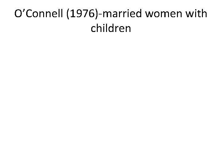 O’Connell (1976)-married women with children 